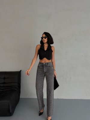 Gri Taşlı Premium Kot Pantolon