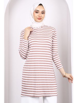 Vizon Çizgili Uzun Kol Tunik Vizon Çizgili Uzun Kol Tunik