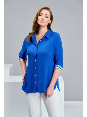 Büyük Beden Truvakar Kol Gömlek Saks