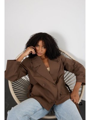 Regular Astarsız Mevsimlik Trençkot Kahverengi