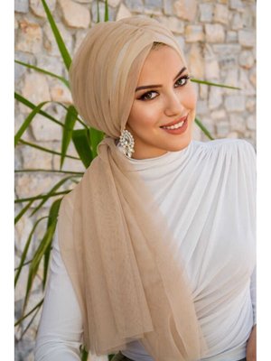 Tül Büzgülü Tokalı Bone Tül Büzgülü Tokalı Bone