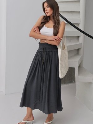 Antrasit Uzun Modal Kumaş Etek