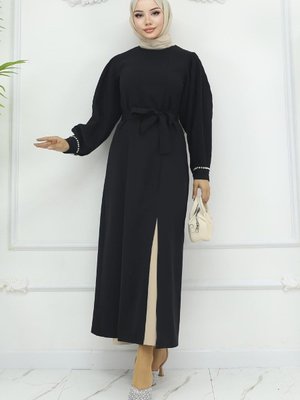 Siyah Piliseli Yırtmaçlı İkili Takım