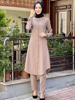 Vizon Düğmeli İkili Takım Vizon Düğmeli İkili Takım