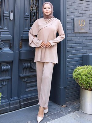 Vizon Pelerin Detaylı İkili Takım Vizon Pelerin Detaylı İkili Takım