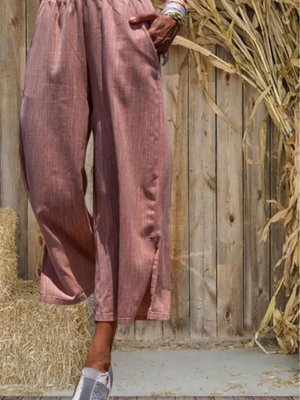 Bordo Keten Beli Lastikli Cepli Paçası Yırtmaçlı Salaş Kapri Bermuda Pantolon Bordo Keten Beli Lastikli Cepli Paçası Yırtmaçlı Salaş Kapri Bermuda Pantolon