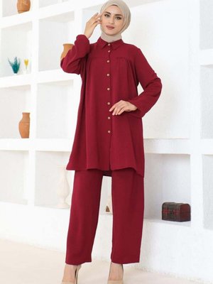 Bordo Büzgülü Aerobin İkili Takım