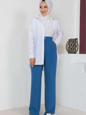 İndigo Büyük Beden Pantolon İndigo Büyük Beden Pantolon