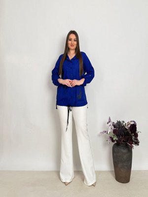 Mavi Büyük Beden Çıtçıtlı Spor Gömlek