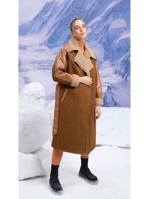 Kahve Süet İçi Dolgulu Lamine Kaban