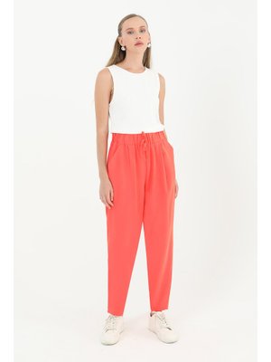 18102pnt Beli Bağlamalı Havuç Form Pantolon