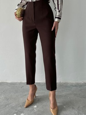 Acı Kahve Yüksek Bel Fletolu Pantolon