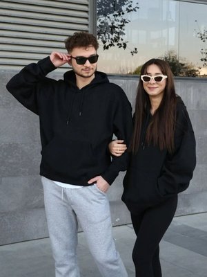 Siyah Oversize Unisex Sweatshirt Siyah Oversize Unisex Sweatshirt