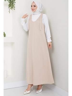 Bej Nehir Örme Jile Elbise Bej Nehir Örme Jile Elbise