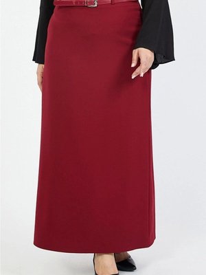 Mor Uzun Kemerli Büyük Beden Etek Mor Uzun Kemerli Büyük Beden Etek