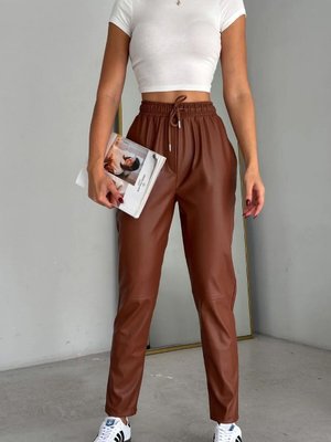 Kahve Model Deri İçi Şardonlu Pantolon