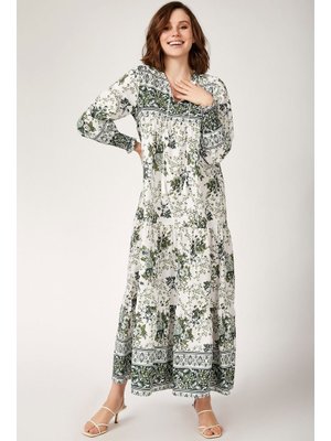 Haki Desenli Elbise Haki Desenli Elbise