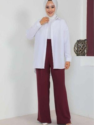 Bordo Büyük Beden Pantolon Bordo Büyük Beden Pantolon