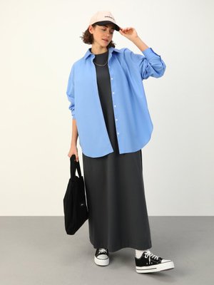 Antrasit Pamuklu Kısa Kollu Elbise Antrasit Pamuklu Kısa Kollu Elbise