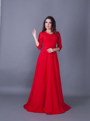 Kırmızı V Yaka Abiye Elbise Kırmızı V Yaka Abiye Elbise