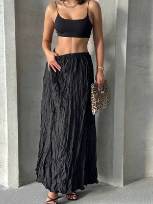 Siyah Uzun Kraşlı Etek Siyah Uzun Kraşlı Etek