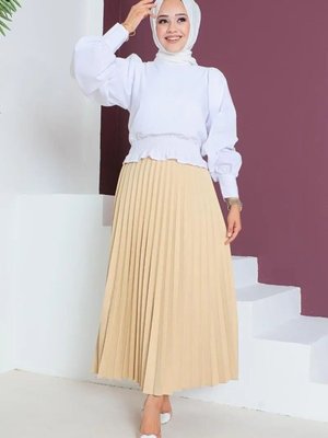 Camel Uzun Piliseli Etek