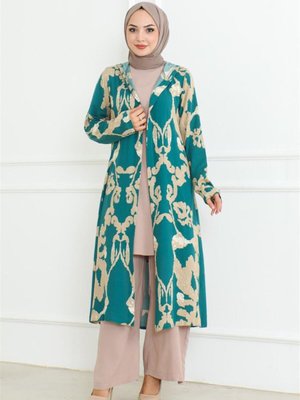 Petrol Desenli Üçlü Takım