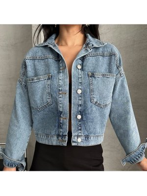 Mavi Kot Çift Cepli Denim Ceket