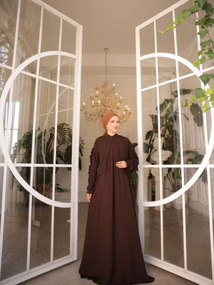 Kahverengi Fırfır Detaylı Belmando Ceketli İkili Takım