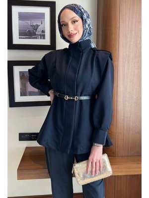 Lacivert Omzu Apoletli Pensli Trenç