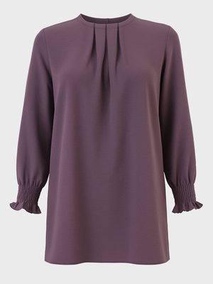 Mor Büyük Beden Kolları Gipeli Aerobin Tunik