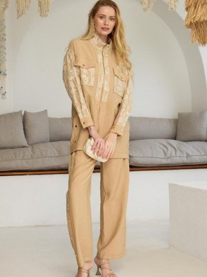 Latte Gold Dantelli İşlemeli İkili Takım Latte Gold Dantelli İşlemeli İkili Takım