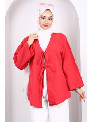 Fuşya Ön Bağlamalı Kimono Tunik Fuşya Ön Bağlamalı Kimono Tunik