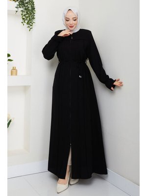 Siyah Şerit Detaylı Ferace