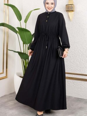Siyah Büzgülü Elbise