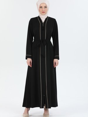 Siyah Özel Tasarım Abaya