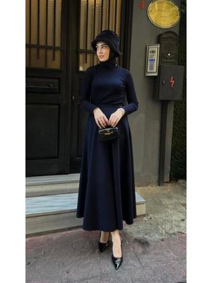 Lacivert Mevsimlik Scuba Etek