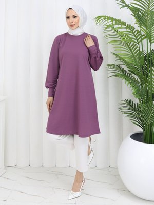 Gül Kurusu Zenane Kolu Detaylı Tunik