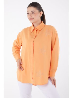 Oranj Yıldız Taşlı Gömlek Oranj Yıldız Taşlı Gömlek