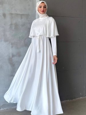Beyaz Beril Abiye Elbise Beyaz Beril Abiye Elbise