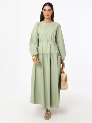 Balon Kollu Bağlama Detaylı Elbise Yesil Balon Kollu Bağlama Detaylı Elbise Yesil