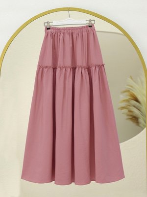 G.kurusu Parçalı Beli Lastikli Kraş Desen Paraşüt Etek