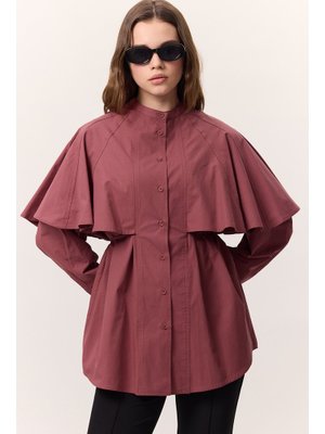 Pelerinli Tasarım Gömlek Gülkurusu