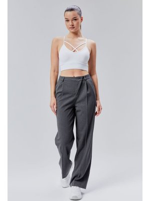 Antrasit Rahat Kalıp Dokuma Palazzo Pantolon