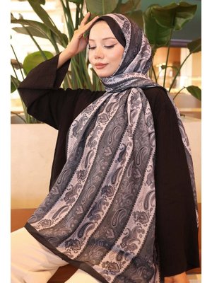 Siyah Etnik Desenli Şal