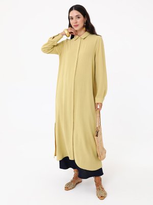 Fistik Yesili Aerobin Boydan Düğmeli Uzun Tunik Fistik Yesili Aerobin Boydan Düğmeli Uzun Tunik