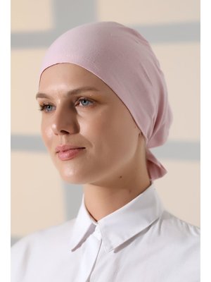 Dikişli Bağlamalı Düz Penye Bone Pembe Dikişli Bağlamalı Düz Penye Bone Pembe