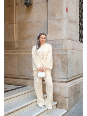 Bej Taş Detaylı İkili Takım Bej Taş Detaylı İkili Takım