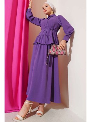 Mor Ayrobin İp Bağcıklı Etekli İkili Takım