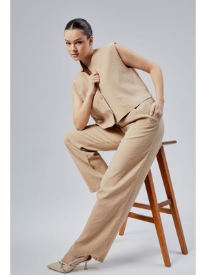 Rahat Kesim Dokuma Pantolon Taş